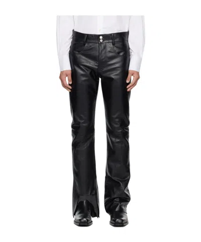 Enfants Riches Deprimes Belt Loop Leather Pants In Black