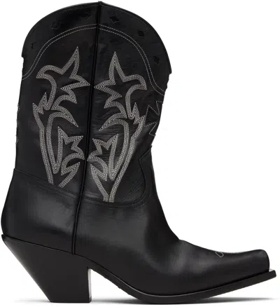 Enfants Riches Deprimes Black Cowboy Boots In Multi
