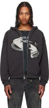 Enfants Riches Deprimes Holy Bible Assemblage Printed Cotton-jersey Zip-up Hoodie In Black