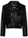 ENFANTS RICHES DEPRIMES BLACK LAMBSKIN BIKER JACKET