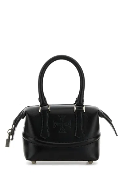Enfants Riches Deprimes Black Leather Mini Bowling Handbag