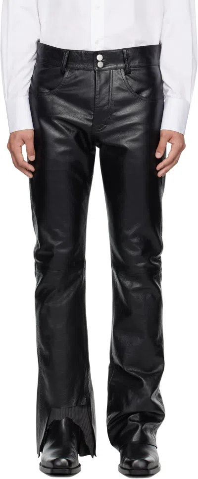 ENFANTS RICHES DEPRIMES BLACK LONG NIGHT LEATHER PANTS