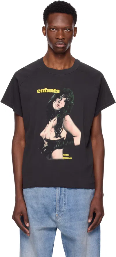 Enfants Riches Deprimes Black Raglan 'girl' Artwork T-shirt