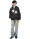 Enfants Riches Deprimes Holy Bible Assemblage Printed Cotton-jersey Zip-up Hoodie In Black