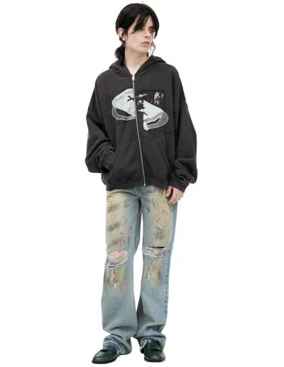ENFANTS RICHES DEPRIMES BLACK ZIP UP HOODIE