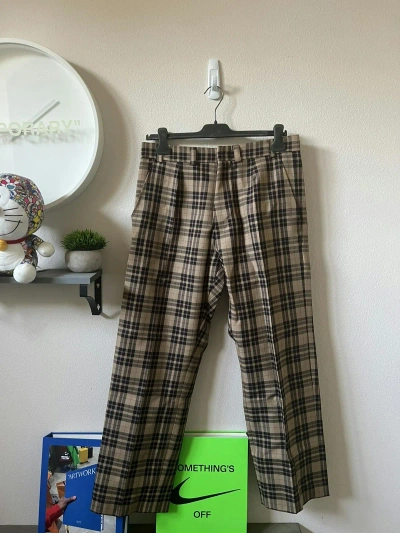 Pre-owned Enfants Riches Deprimes British Carseat Checkered Trousers In Camel