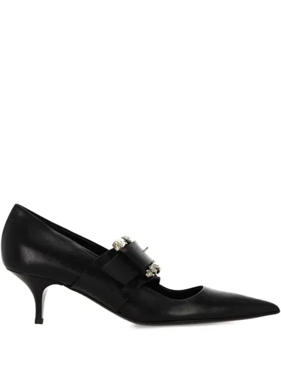 Enfants Riches Deprimes Buckle-strap Pointed-toe Pumps In Black