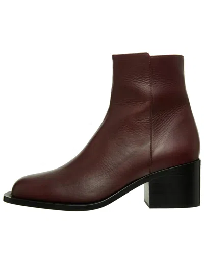 Enfants Riches Deprimes Burgundy Leather Ankle Boots