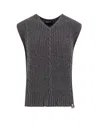 Enfants Riches Deprimes Cachemere Vest With Destroyed Effect In Blue