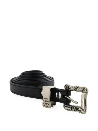 Enfants Riches Deprimes Carved-buckle Leather Belt In Black