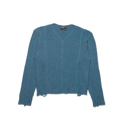 Enfants Riches Deprimes Cashmere V-neck Sweater In Blue