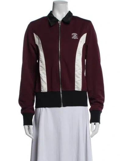 Pre-owned Enfants Riches Deprimes Christies Track Bomber Jacket In Burgundy
