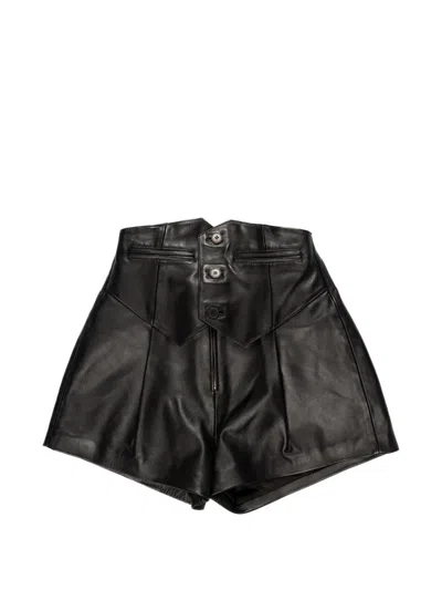 Enfants Riches Deprimes Cincture Leather Shorts In Black