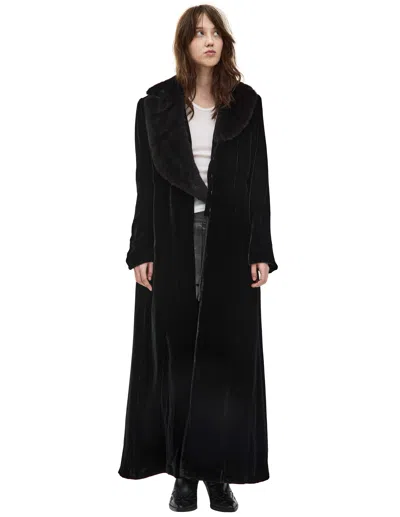 Enfants Riches Deprimes Coat With Mink Collar In Black