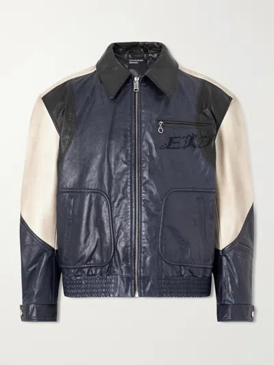 Enfants Riches Deprimes Combaittimento Colour-block Leather Jacket In Multi