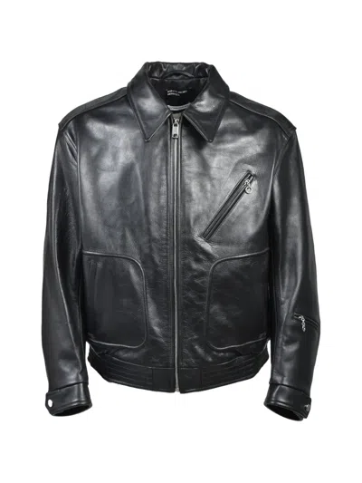 Enfants Riches Deprimes Fascio Combattimento Leather Jacket In Black