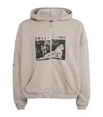 Enfants Riches Deprimes Cotton Assemblage Zip Hoodie In Gray