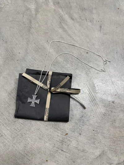 Pre-owned Enfants Riches Deprimes Enfants Riches Déprimés Cross Logo Necklace In Silver