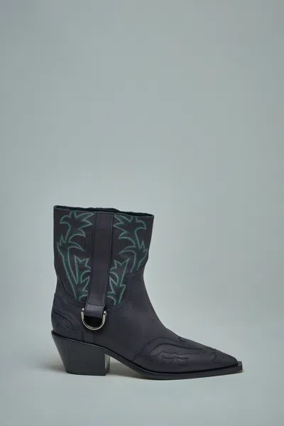 Enfants Riches Deprimes Cut Off Cowboy Boot In Black
