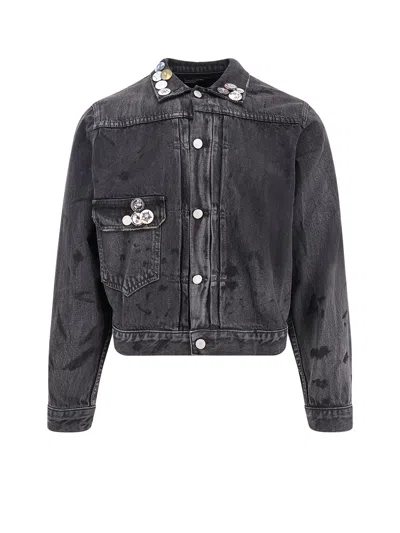 Enfants Riches Deprimes Denim Jacket With Distressed Effect In Blue