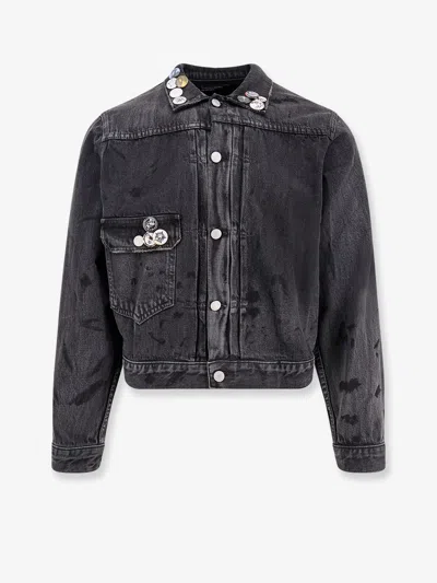 ENFANTS RICHES DEPRIMES DENIM JACKET WITH DISTRESSED EFFECT