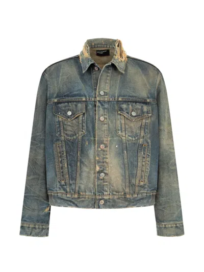 Enfants Riches Deprimes Type 3 Distressed Denim Jacket In Blue