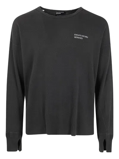 Enfants Riches Deprimes Distressed Long-sleeve T-shirt In Gray