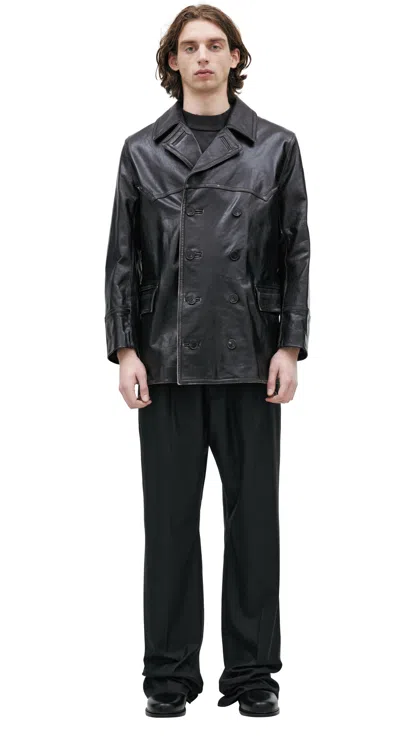 Enfants Riches Deprimes Laurence Double-breasted Leather Jacket In Black