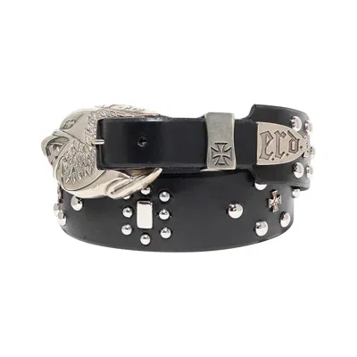 Pre-owned Enfants Riches Deprimes Enfants Riches Déprimés Eagle Petit Iron Cross Stud Belt 'black' | Men's Size 95