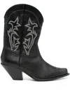 Enfants Riches Deprimes Swiss Cowboy Embroidered Leather Boots In Black