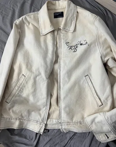 Pre-owned Enfants Riches Deprimes Embroidered Oil Stained Jacket In White