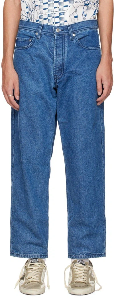 Pre-owned Enfants Riches Deprimes Enfant Riches Deprimes Blue Flannel Lined Jeans