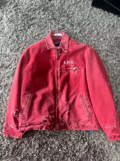Pre-owned Enfants Riches Deprimes Enfants Eichesdeprimes Erd 23wash Red To Make Old Carhart Jacket (size Large)