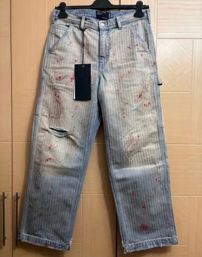 Pre-owned Enfants Riches Deprimes Erd Blood-stained Work Pants In Blue