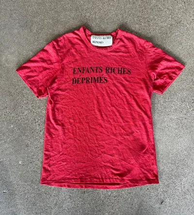Pre-owned Enfants Riches Deprimes Erd Distressed Logo T Shirt In Red