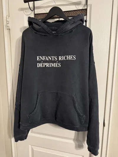 Pre-owned Enfants Riches Deprimes Erd Dyed Distressed Logo Hoodie