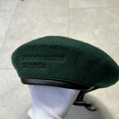 Pre-owned Enfants Riches Deprimes Erd Early 1st Season Beret Hat Green Leather