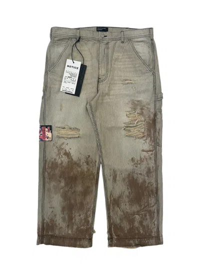 Pre-owned Enfants Riches Deprimes Erd Hickory Striped Paint Carpenter Pants Shuji Version