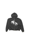 Enfants Riches Deprimes Holy Bible Assemblage Printed Cotton-jersey Zip-up Hoodie In Black