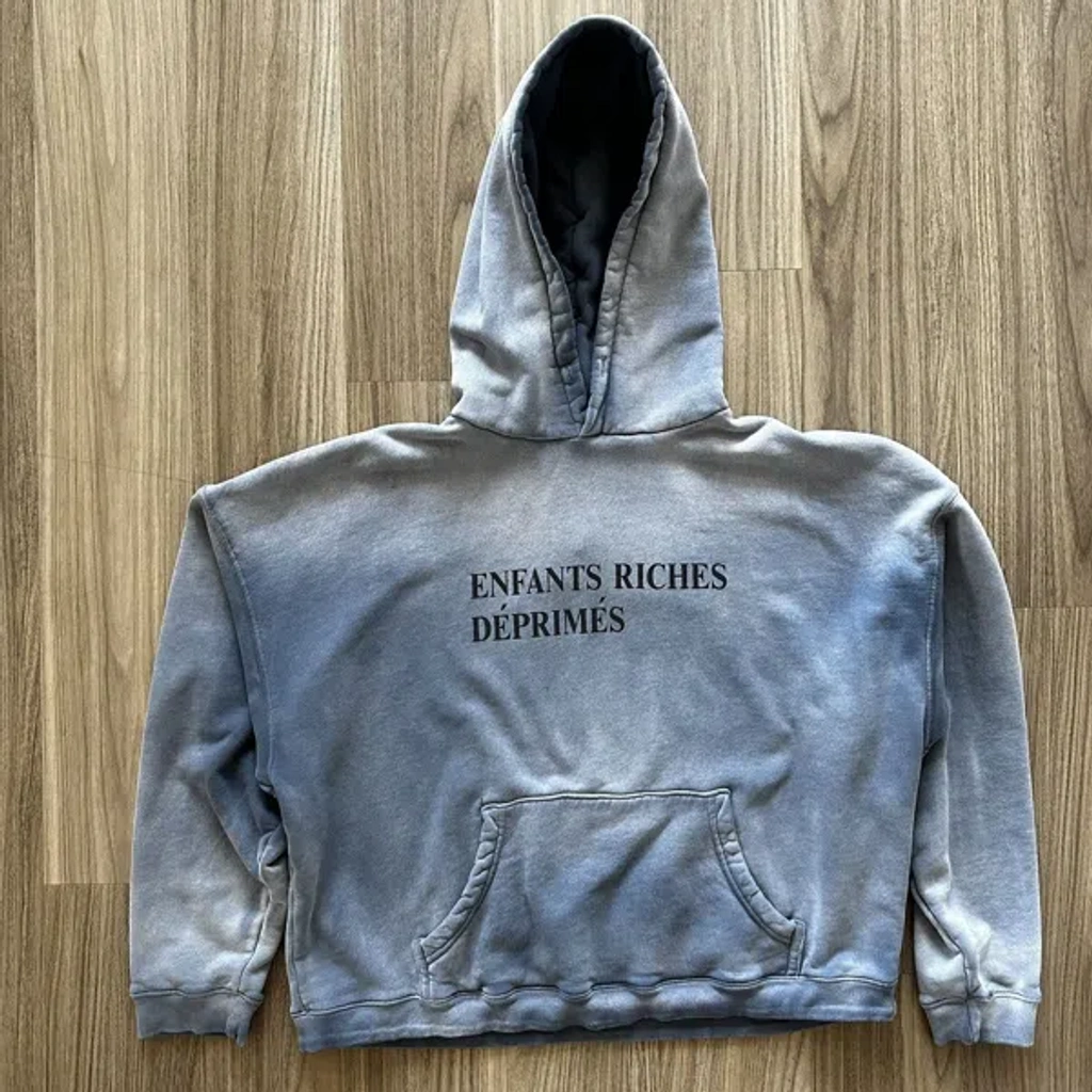 ERD Enfants Riches Déprimés グレー パーカー Enfants Riches Déprimés Hoodie: Neo-Grunge Minimalism