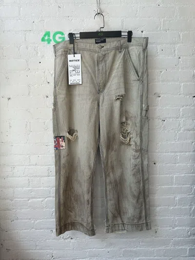 Pre-owned Enfants Riches Deprimes Erd Pin Stripe Thrashed Fw24 Pants 38 Xxxl