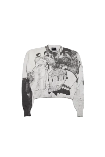 Enfants Riches Deprimes The Ballroom Dance Printed Cotton-blend Sweater In Gray