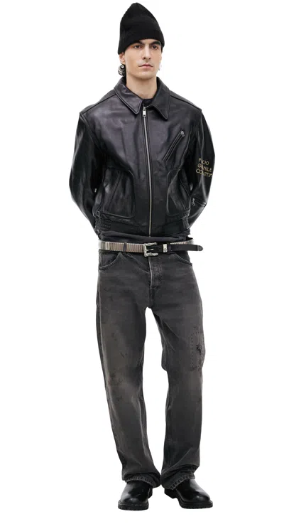 Enfants Riches Deprimes Fascio Combattimento Leather Jacket In Black