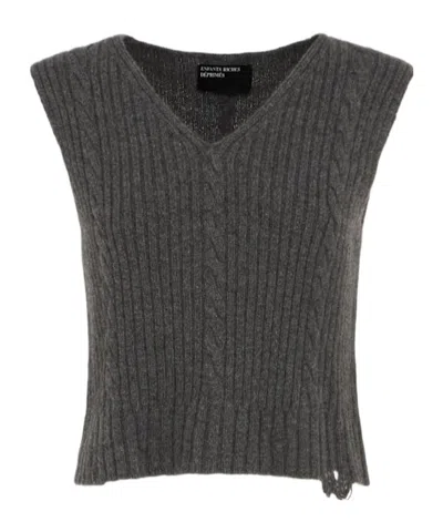 Enfants Riches Deprimes Fitted V-neck Vest In Gray