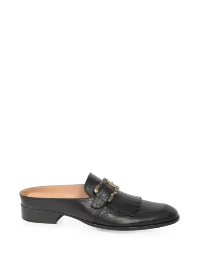 Enfants Riches Deprimes Fringed Leather Mules In Black