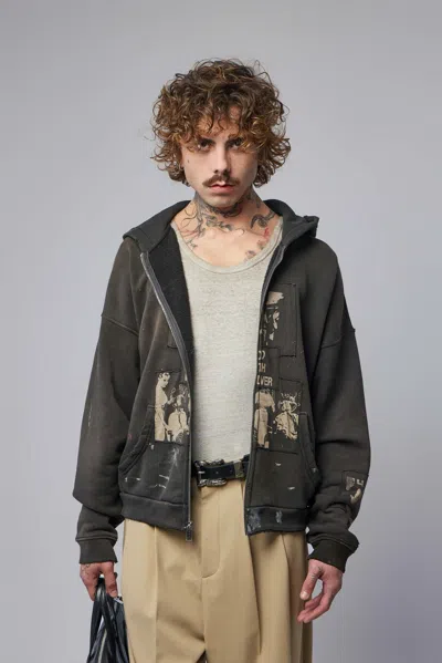 Enfants Riches Deprimes 020-492 God With Revolver Zip Hoodie Sund Faded Black