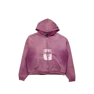 Enfants Riches Deprimes Graphic-patch Distressed Hoodie In Purple