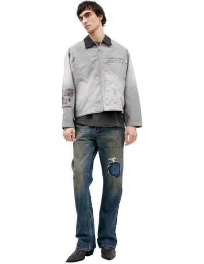 Enfants Riches Deprimes Grey Jacket With Patches In Gray