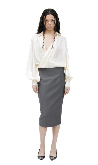 Enfants Riches Deprimes Grey Wool Skirt In Gray