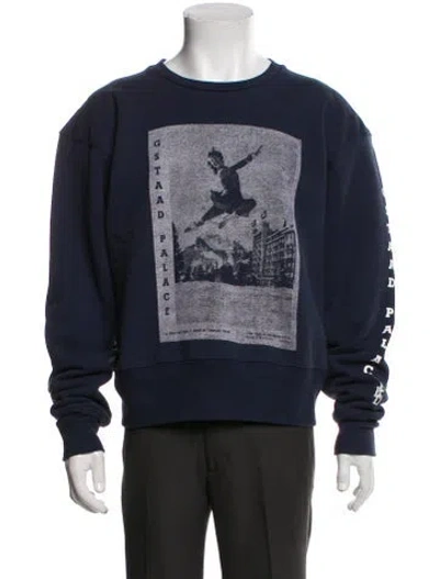Pre-owned Enfants Riches Deprimes Gstaad Palace Graphic Print Sweatshirt In Blue